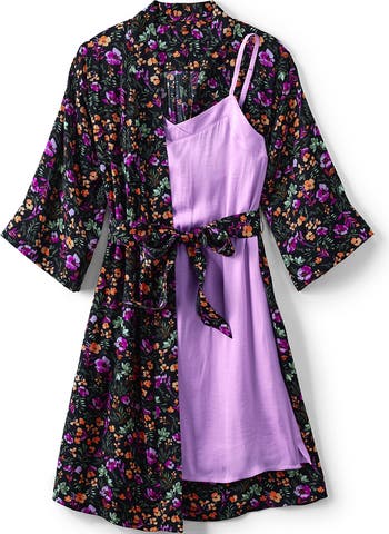 Matte Satin Piece Pajama Set Nightgown and Robe