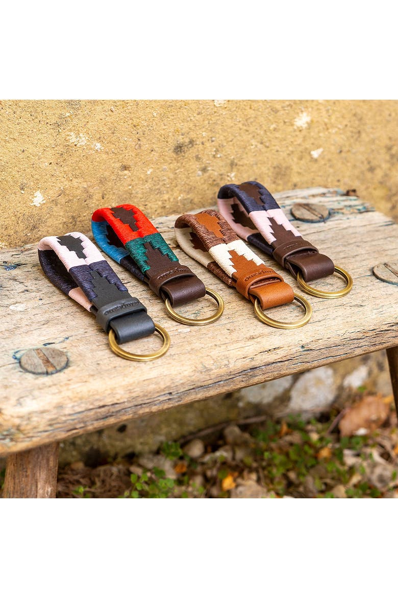 Charro Loop Keyring, Alternate, color, Brown/Navy/Blue
