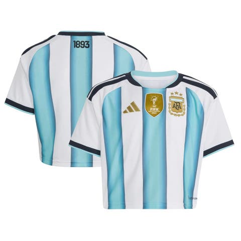 Women
s adidas  White Argentina National Team FIFA x World Cup 2022 Winners Home Cropped Replica Jersey