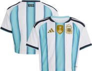 adidas Women's adidas  White Argentina National Team FIFA x World Cup 2022 Winners Home Cropped Replica Jersey