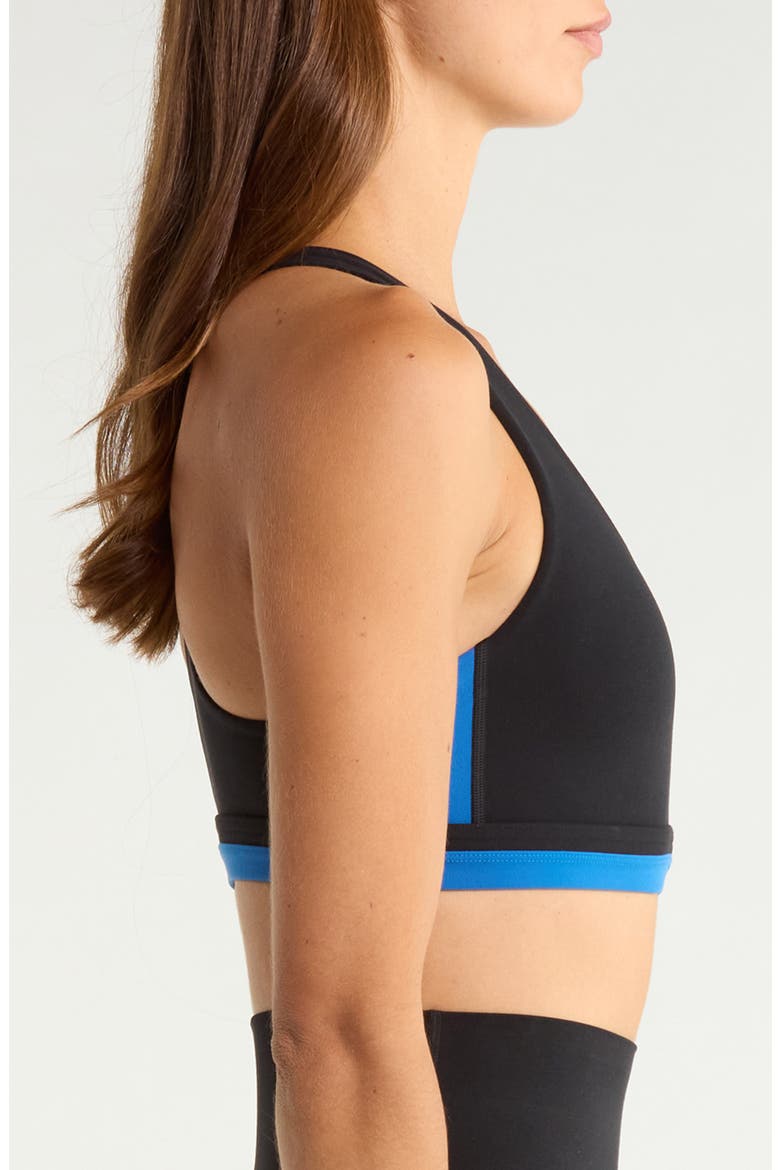Maci Airweight™ Colorblocked Sports Bra, Alternate, color, BLACK/ CLASSIC BLUE