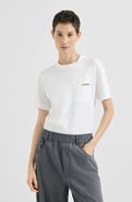 Brunello Cucinelli Cotton jersey T-shirt with shiny tab