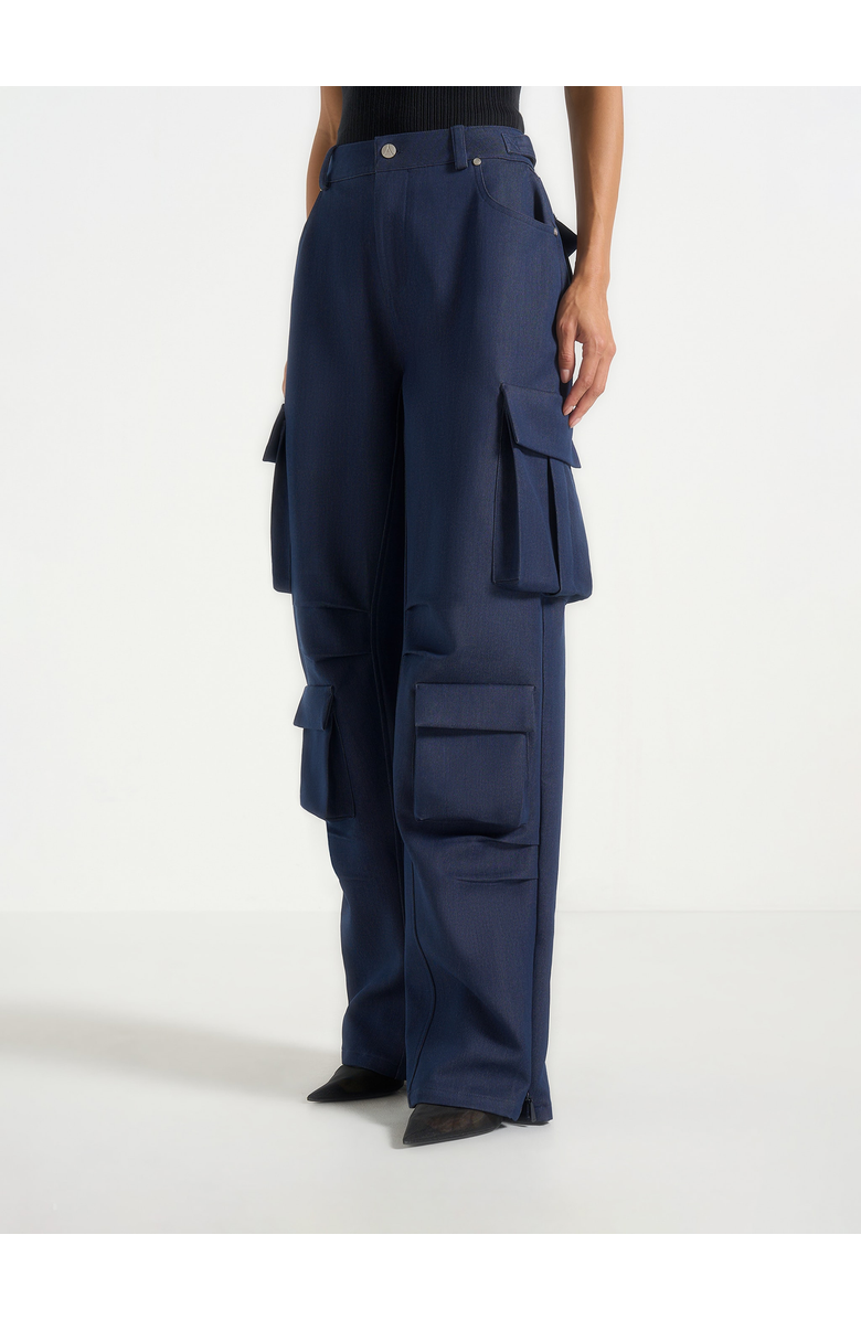 Manière De Voir Emilie High Waisted Cargo Pants, Alternate, color, Indigo