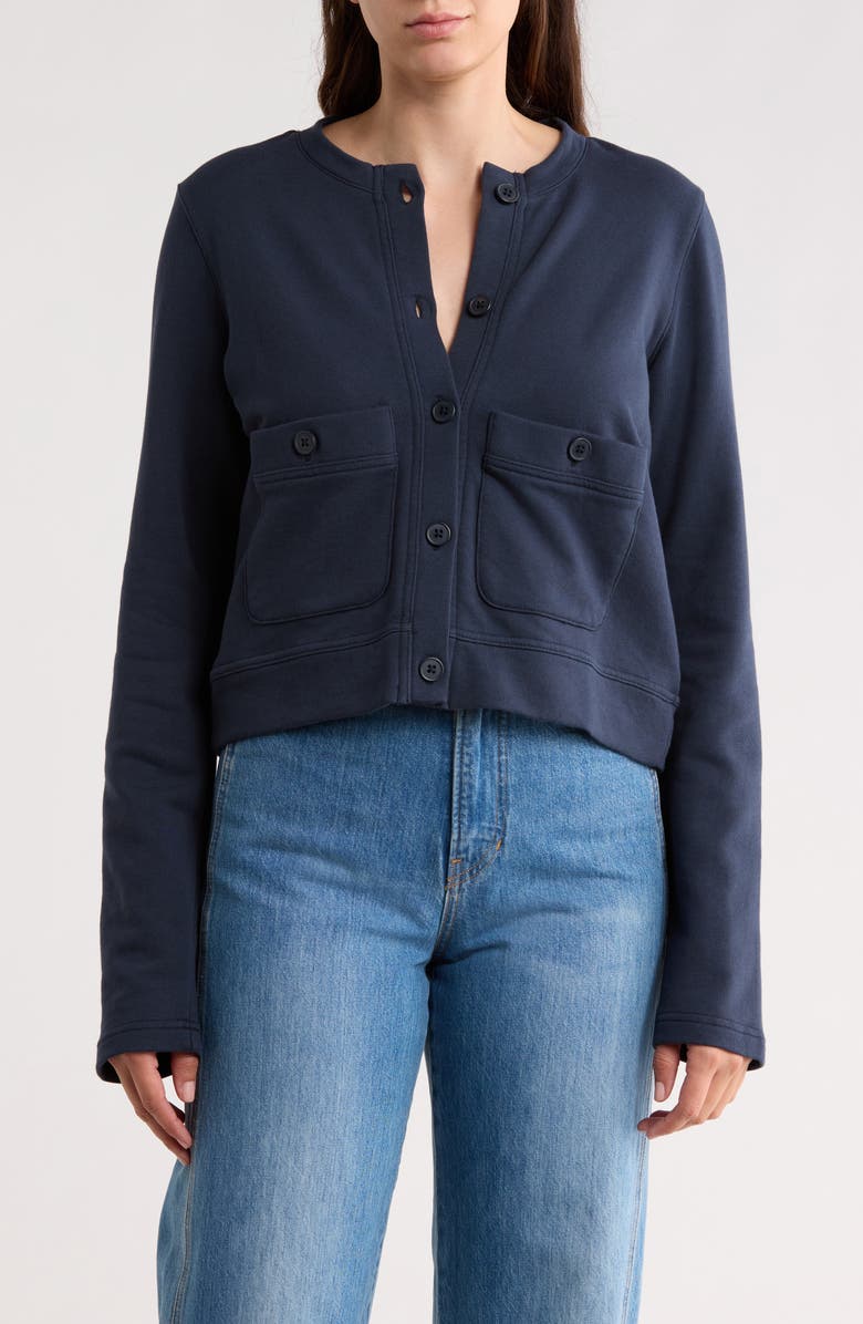 Splendid Terry Jacket, Main, color, Navy Blue