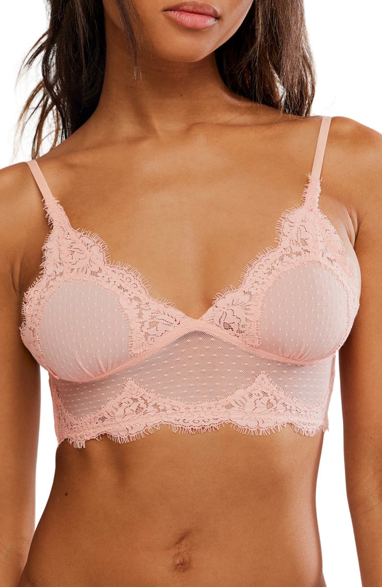 Free People Fiona Longline Bralette, Main, color, Flamingo Flamenco