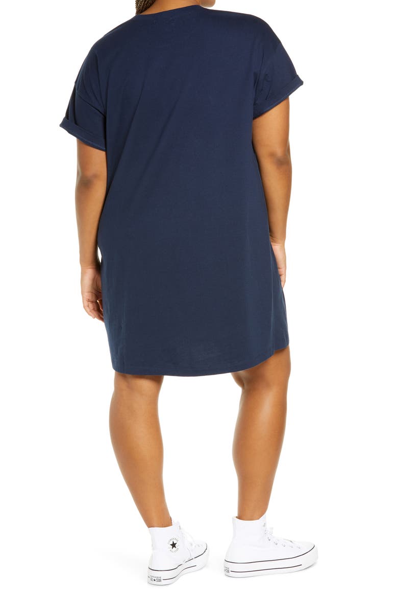 Crewneck T-Shirt Dress, Alternate, color, NAVY BLAZER BOSTON