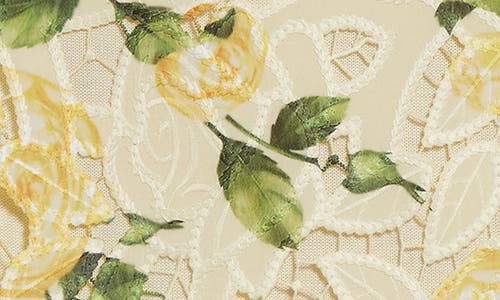 Oscar De La Renta Garden Rose Guipure Lace Sleeveless Sweater In Soft Yellow