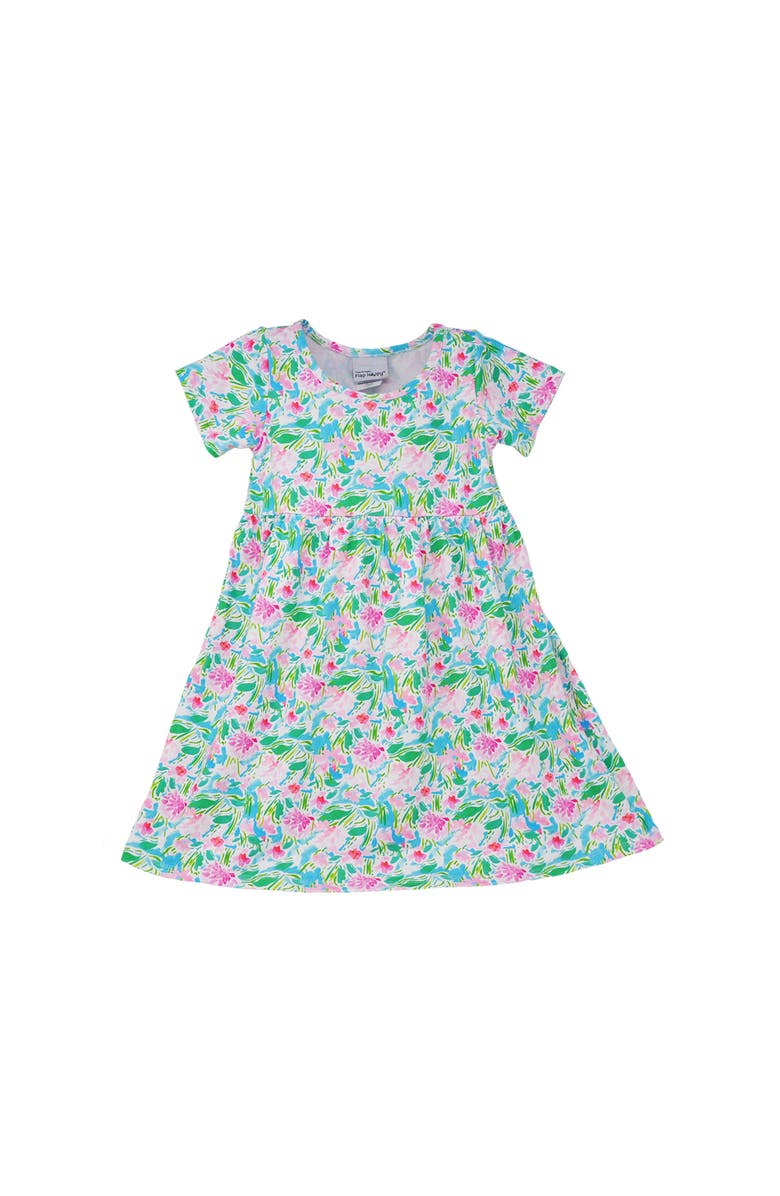Flap Happy Girl's Playtime UPF 50+ Laya Short Sleeve Tee Dress, Main, color, Lotus & Lillies