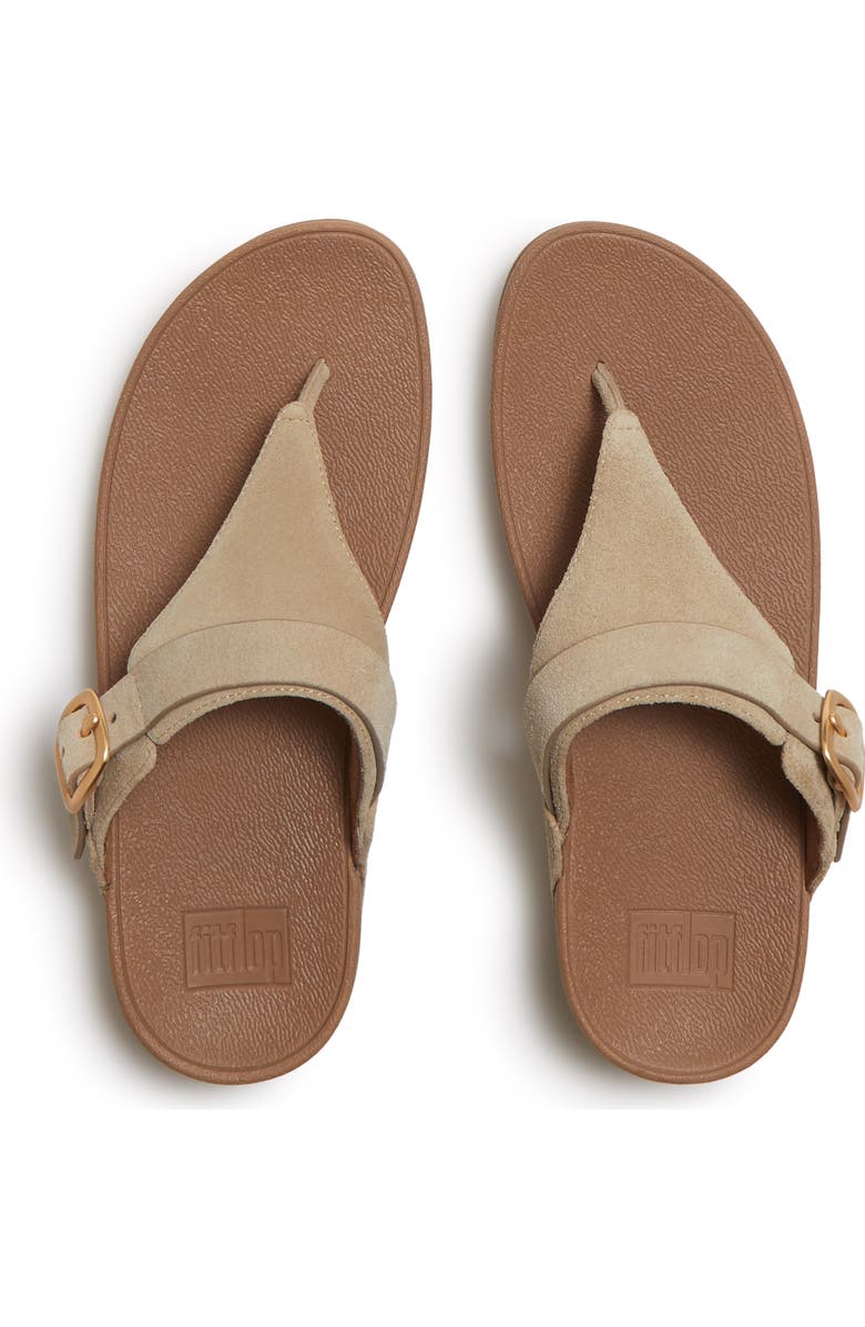 FitFlop Lulu Buckle Suede Toe-Post, Alternate, color, Cappuccino