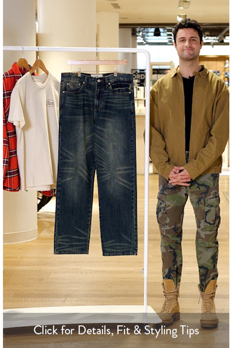 Stock Relaxed Straight Leg Jeans video
