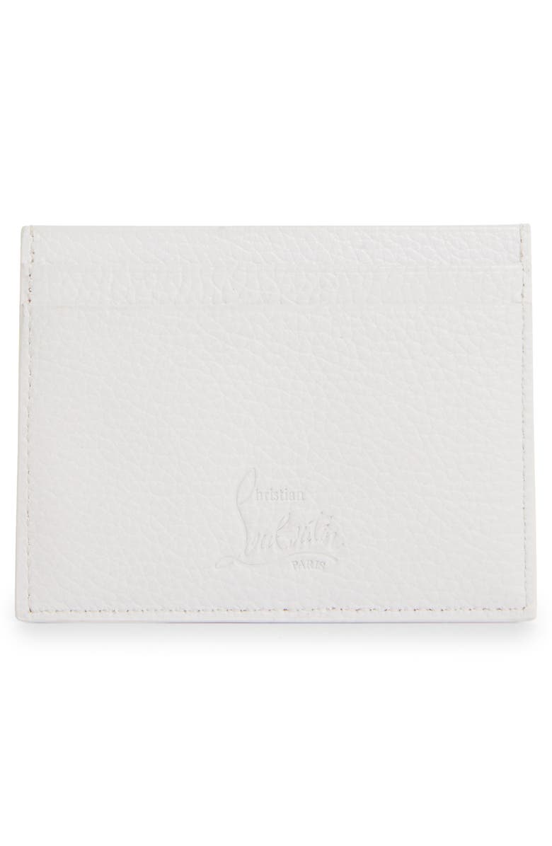 Christian Louboutin Kios Simple Leather Card Case, Alternate, color, Bianco/ Bianco