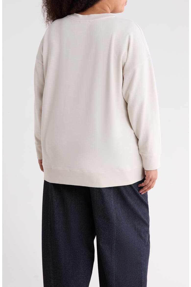 V-Neck Organic Cotton Sweatshirt, Alternate, color, PLASTER