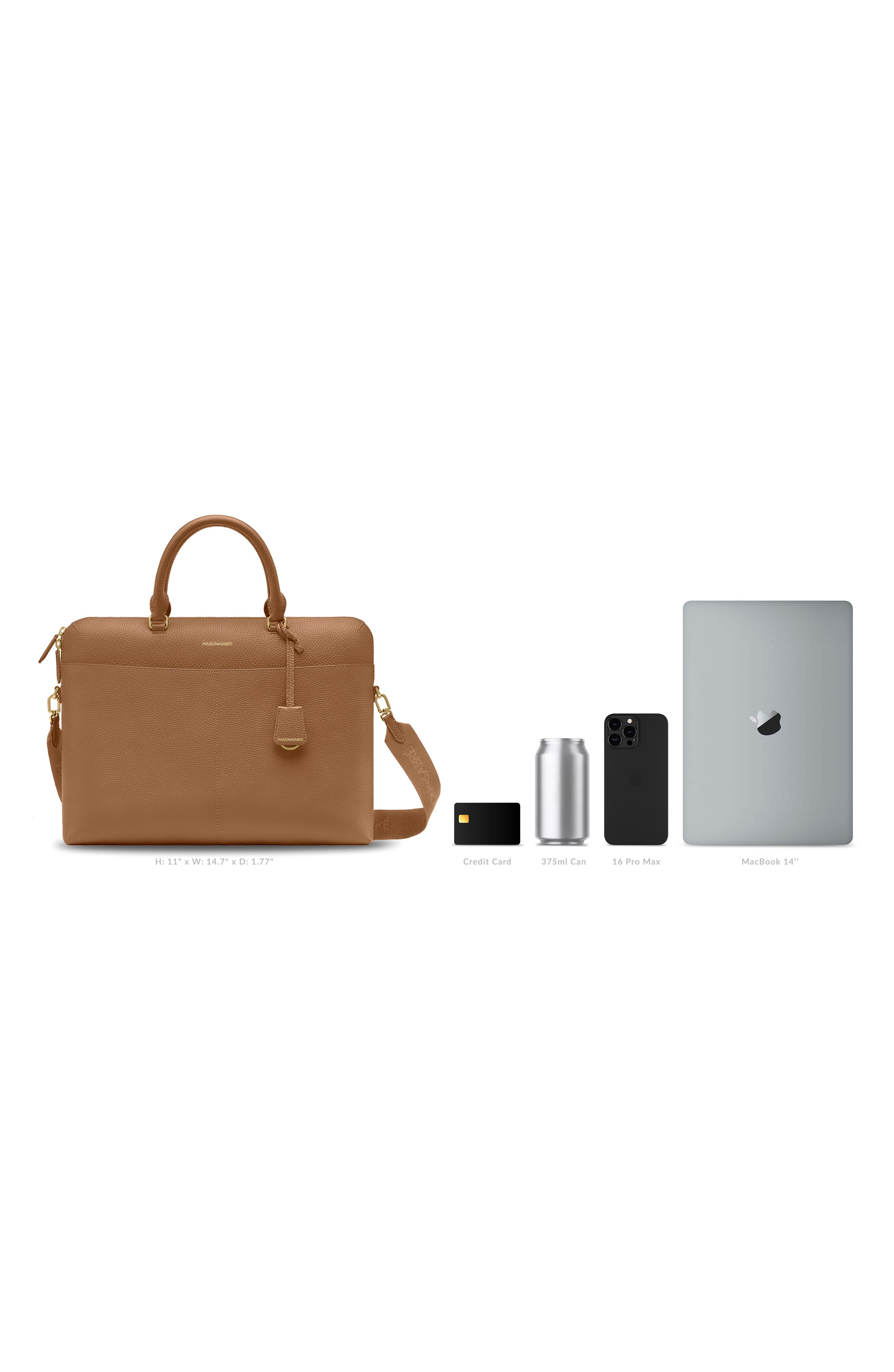 Leather Laptop Bag, Alternate, color, Sandstone Brown