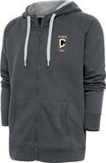 ANTIGUA Men's Antigua Charcoal Columbus Crew Logo Victory Full-Zip Hoodie