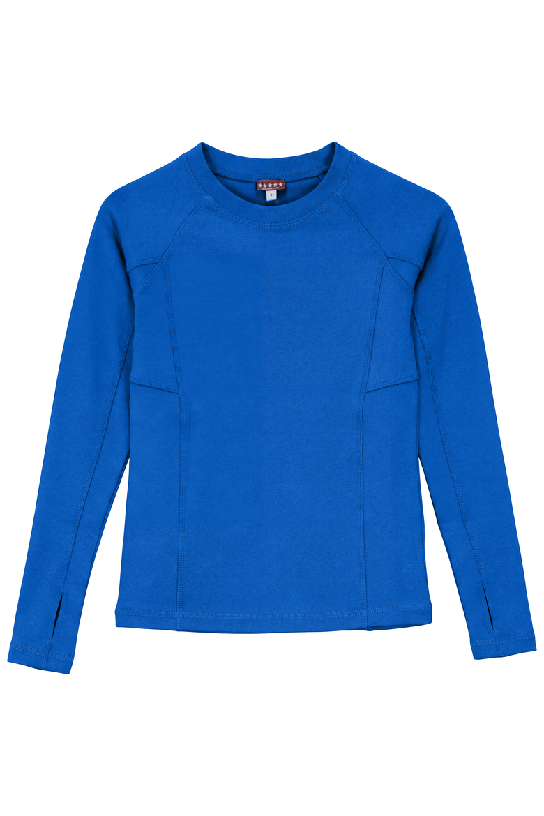 Fine Rib Shaped Seam Thumbhole Top, Main, color, River