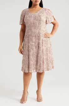 Soutache Lace Sequin Cocktail Dress