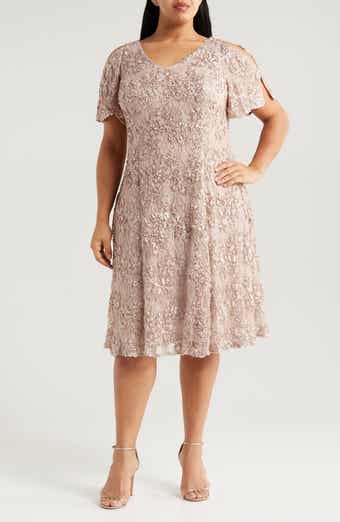 Soutache Lace Sequin Cocktail Dress