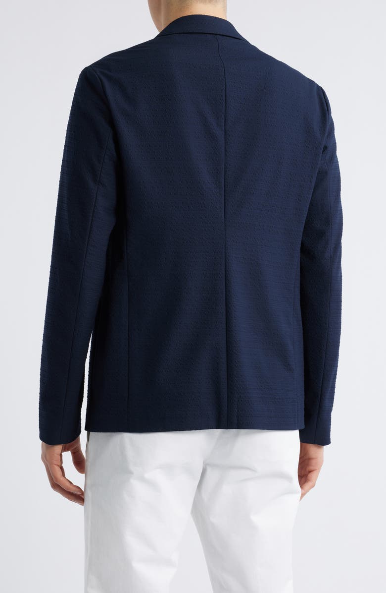 Emporio Armani Seersucker Soft Jacket, Alternate, color, Navy