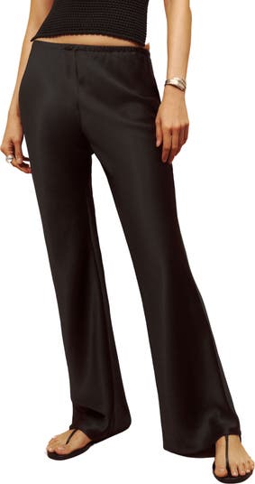 High waist satin pants hotsell