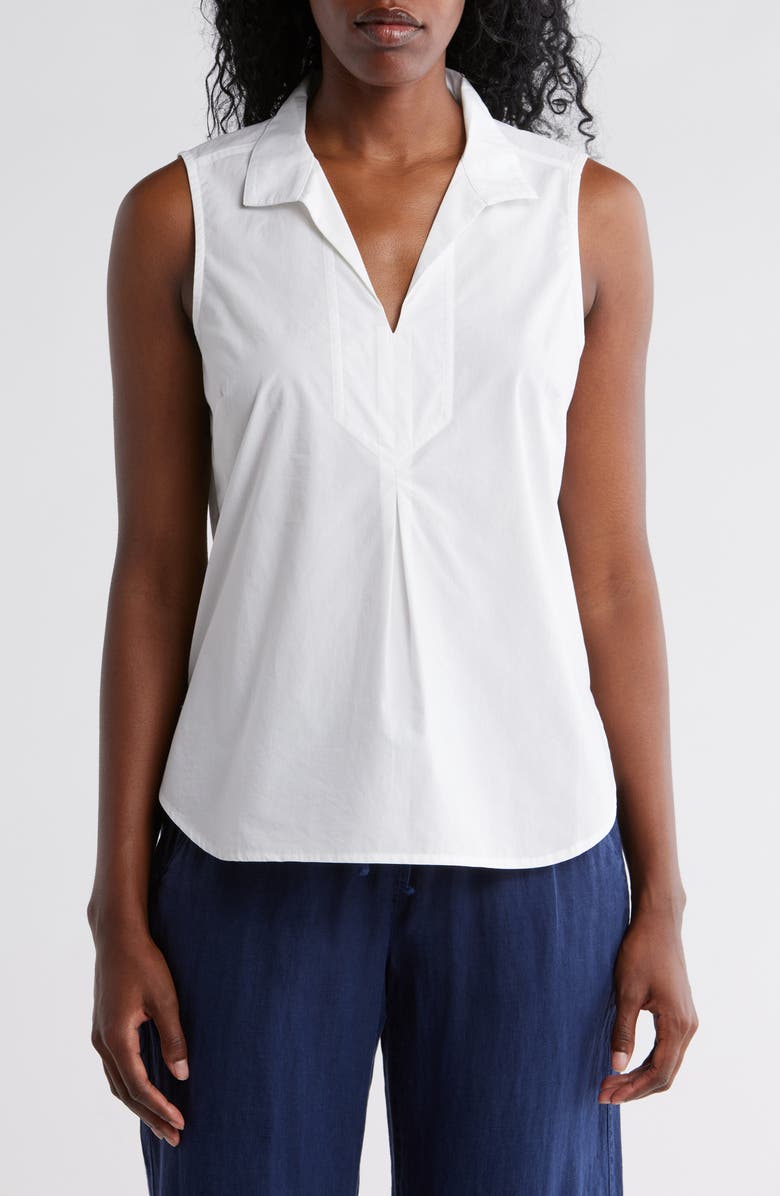 Tommy Bahama Oceana Sleeveless Poplin Top, Main, color, 
