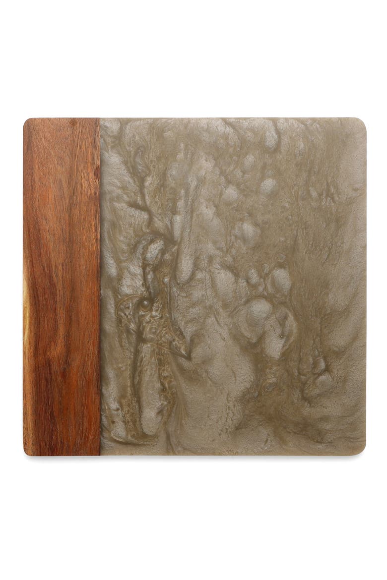 Wood & Resin Cheese Board, Main, color, BROWN
