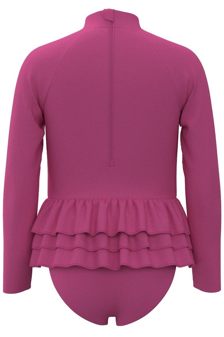 Cafe Kailani Long Sleeve Swimsuit, UPF 50+ Sun Protection, Alternate, color, Tulip Pink