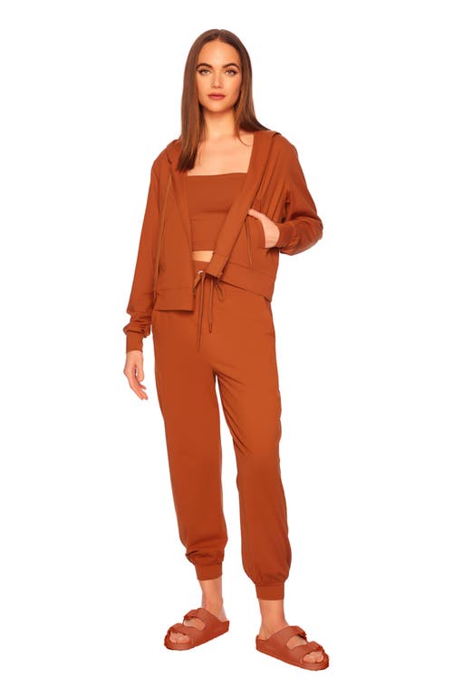 Susana Monaco Drawstring Ankle Joggers In Umber