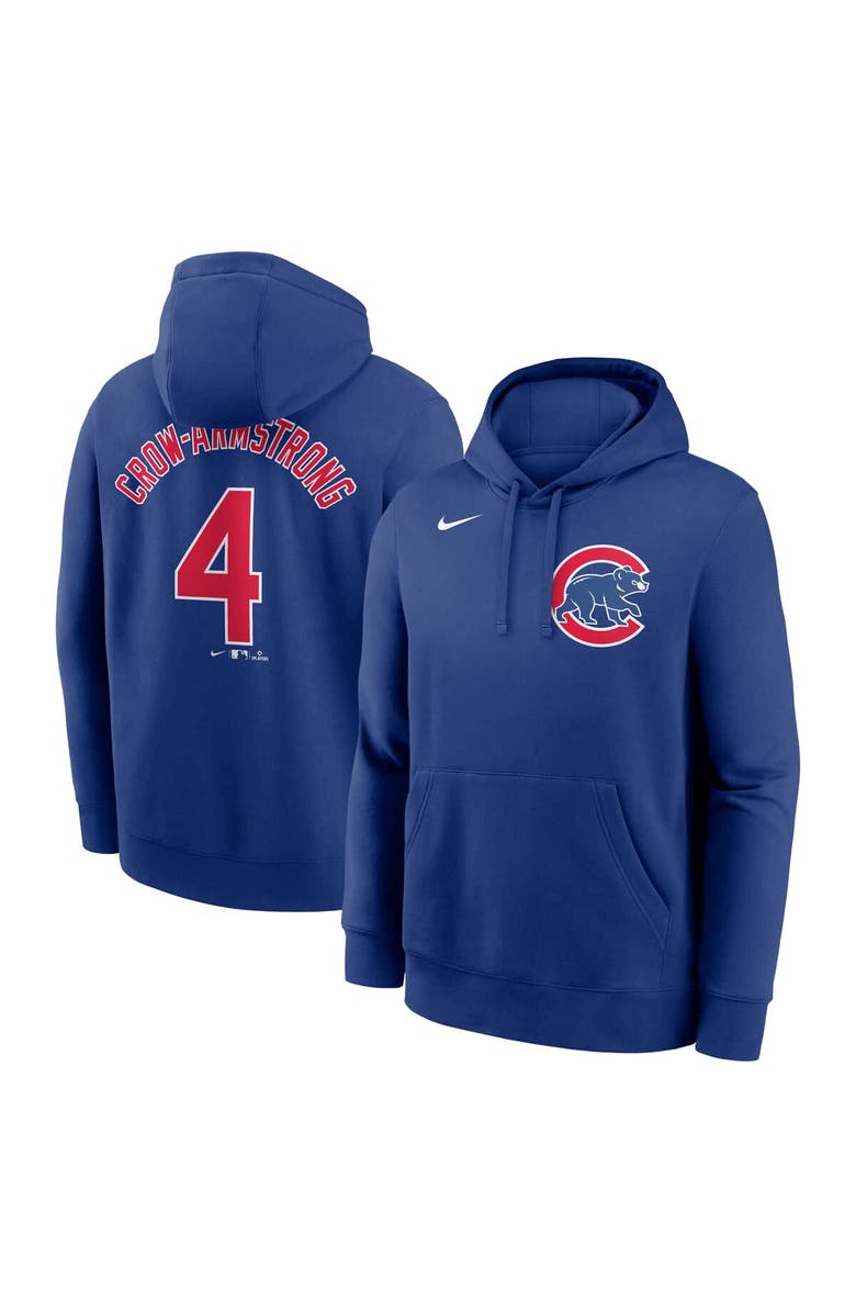 Nike Men's Nike Pete Crow-Armstrong Royal Chicago Cubs Player Name & Number Club Fleece Pullover Hoodie, Main, color, Royal