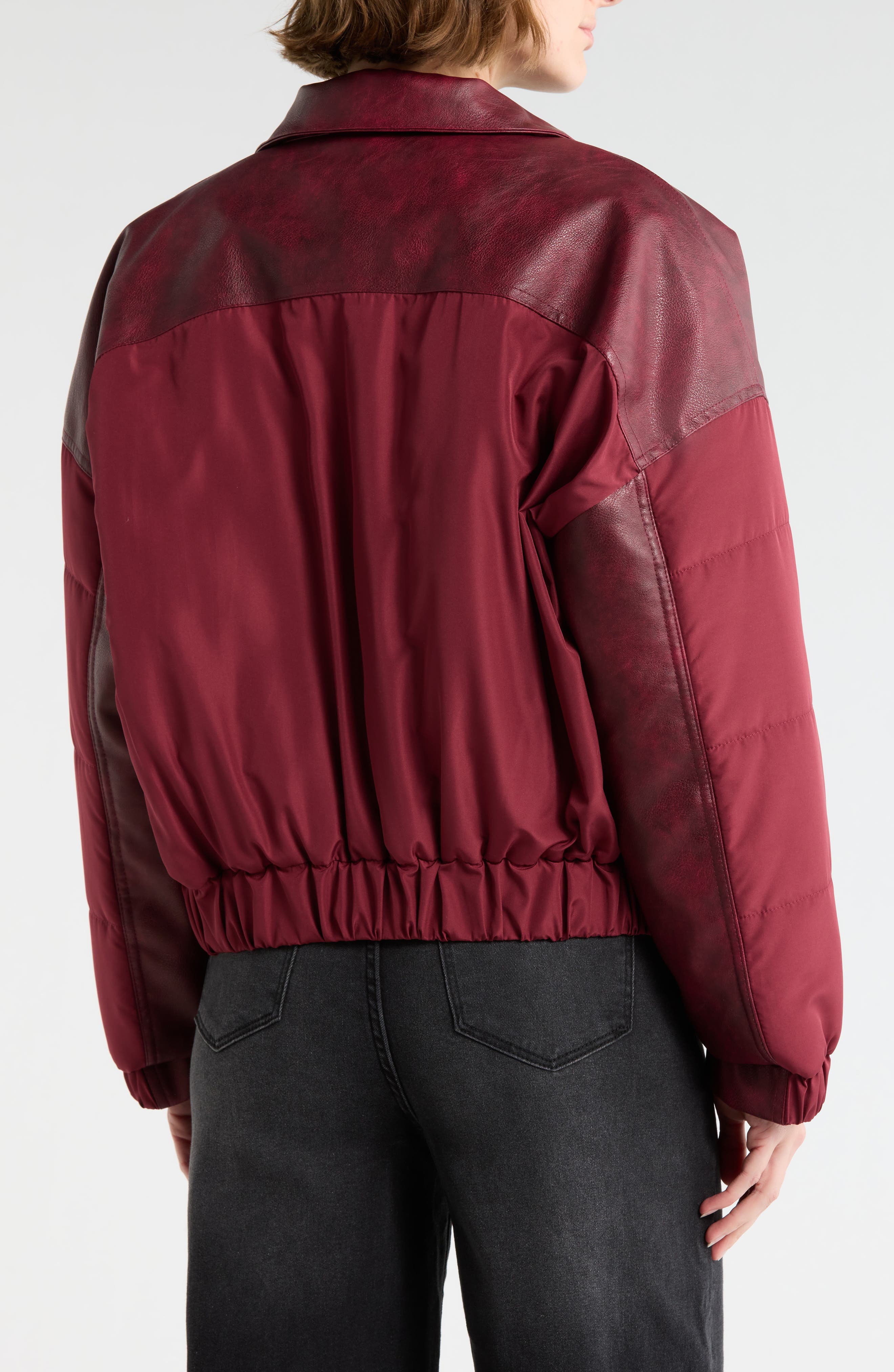 Faux Leather Trucker Jacket - image 2