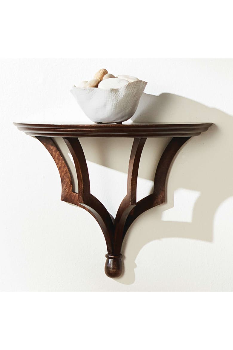 Bennett Antique White Floating Wall Shelf, Alternate, color, Brown