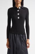 NACKIYÈ Sugarman Rib Wool Merino Polo Sweater
