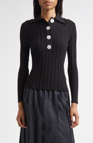 NACKIYÈ Sugarman Rib Wool Merino Polo Sweater