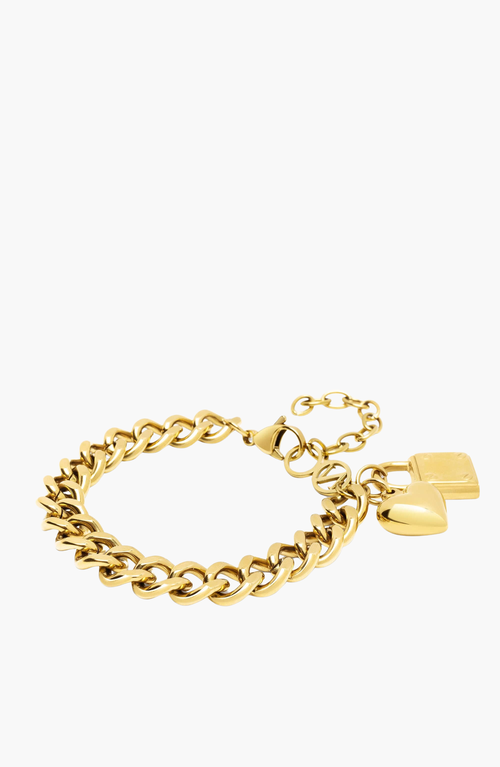 Nialaya Gold Cuban Charm Bracelet