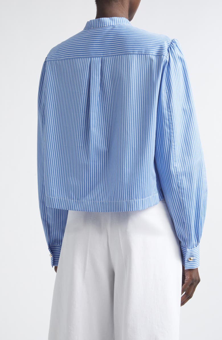 Altuzarra Margot Stripe Silk Shirt, Alternate, color, 374484 Azure Stripe