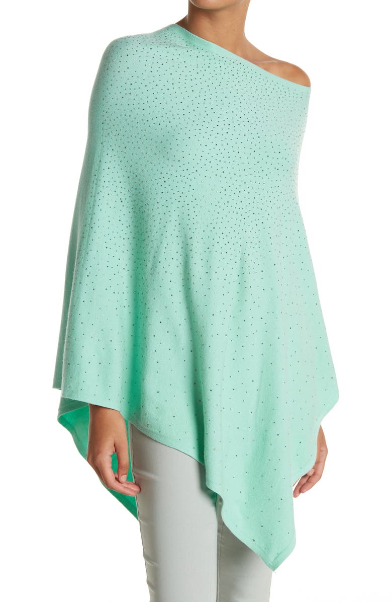 La Fiorentina Sequined Poncho, Main, color, Green