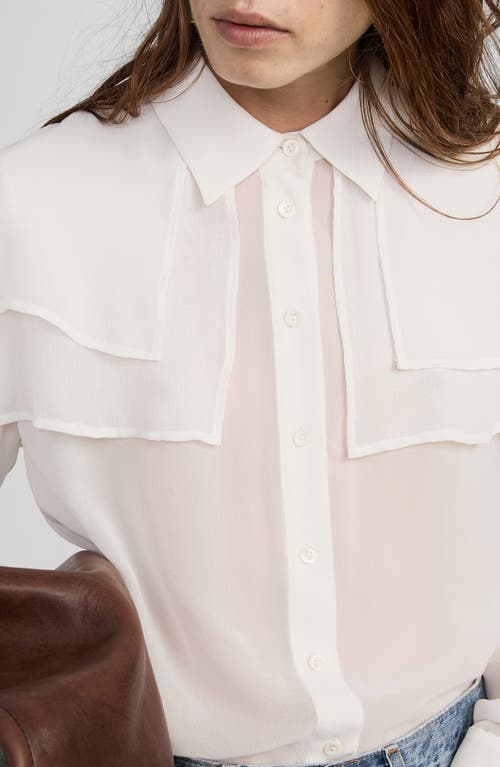 Frame The Silk Cape Button-up Shirt In White