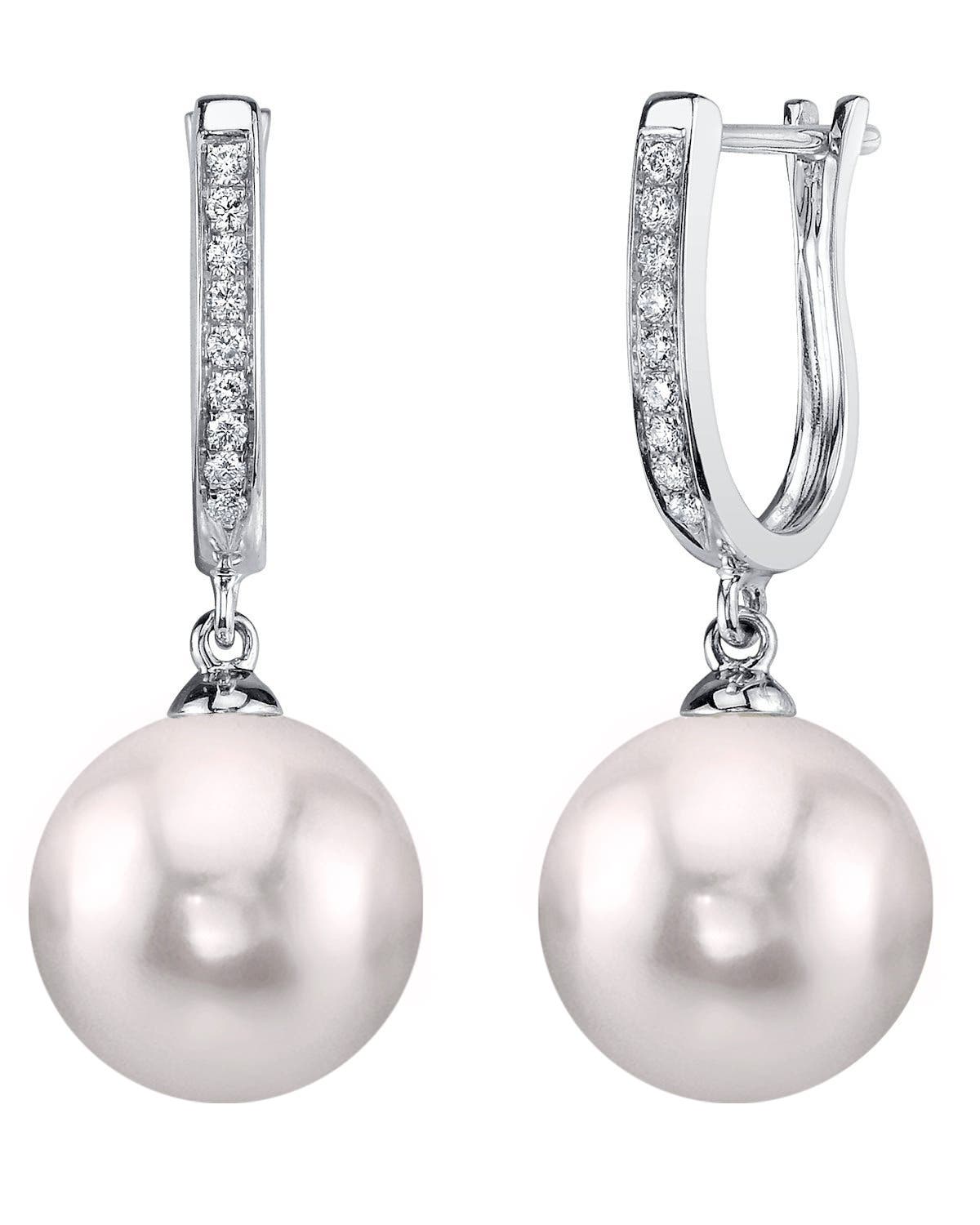 The Pearl Source Akoya Pearl & Diamond Kim Earrings In Gold