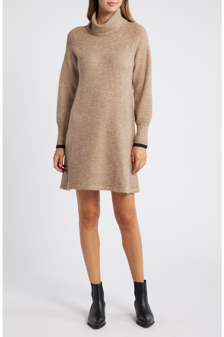 Turtleneck Sweater Dress, Main, color, NATURAL