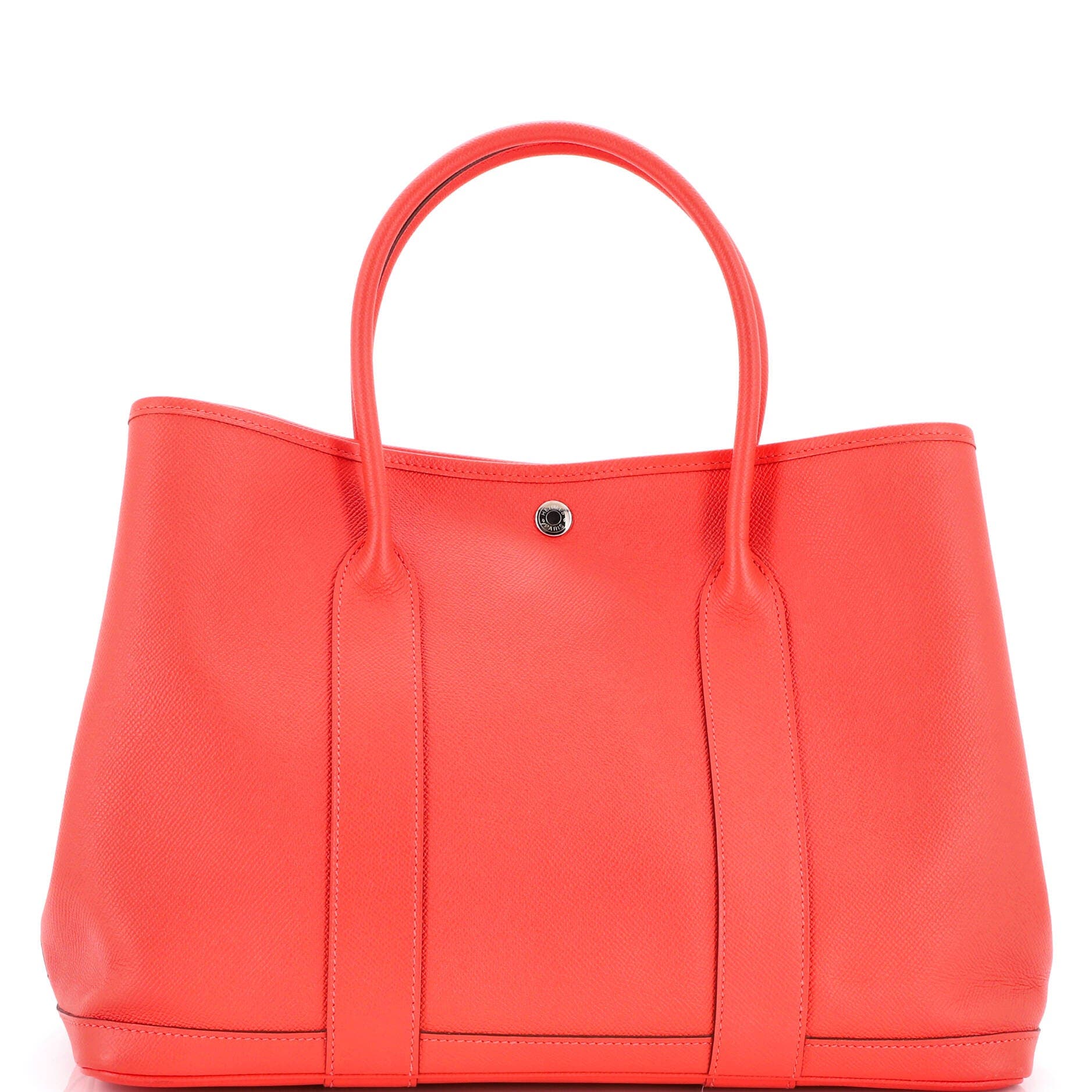 Pre-Owned Hermes Garden Party Tote Leather 36, Main, color, Rouge Pivoine
