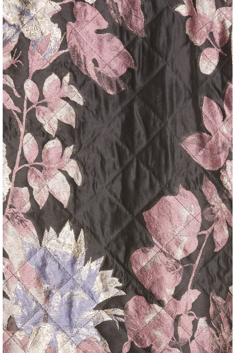 Rolta Quilted Three-Quarter Coat, Alternate, color, BLACK 900