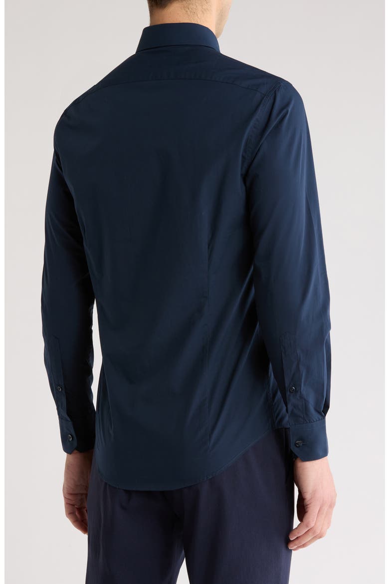 Slim Fit Stretch Cotton Dress Shirt, Alternate, color, NAVY