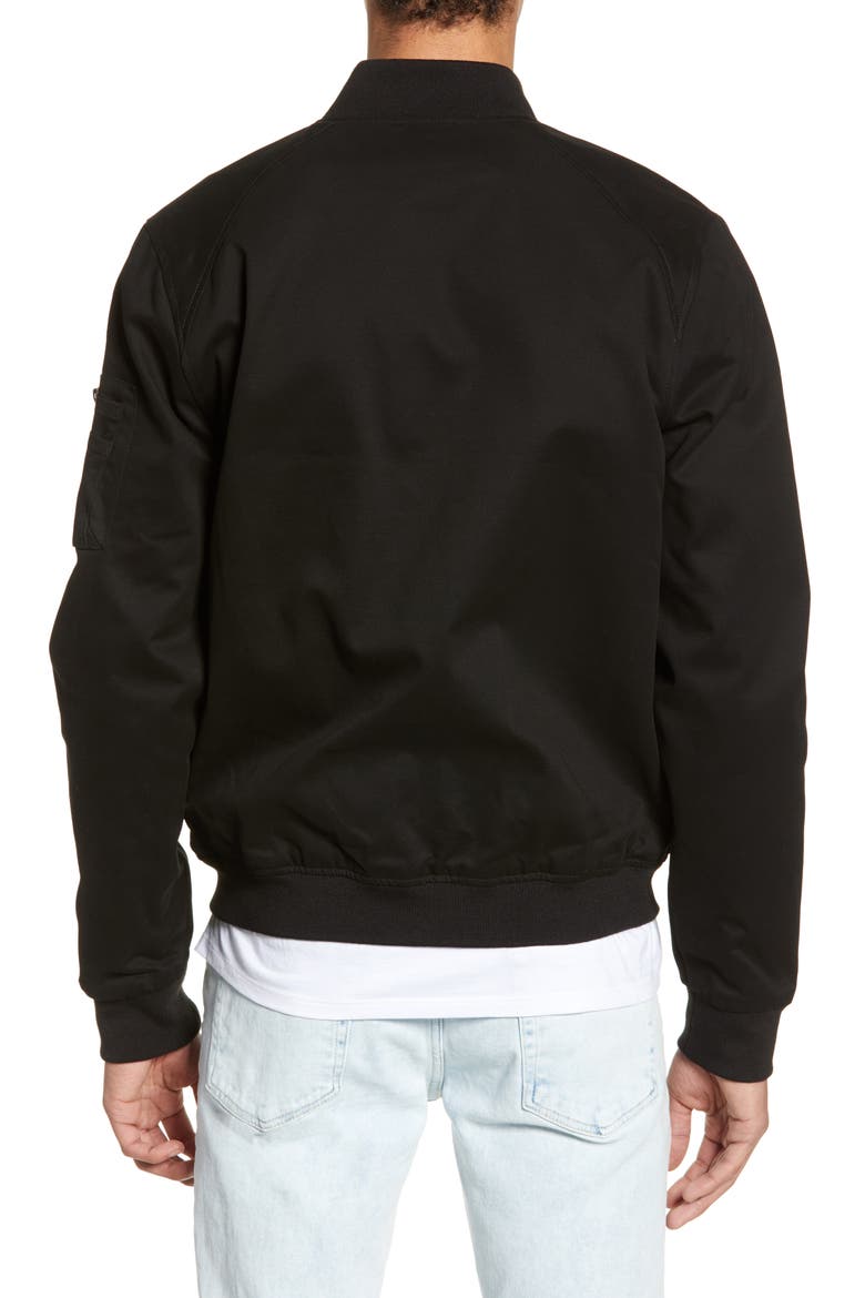 Woven Bomber Jacket, Alternate, color, BLACK