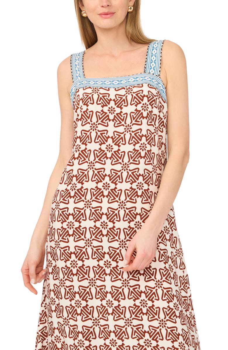 Vince Camuto Smocked Back Maxi Dress, Alternate, color, Rust