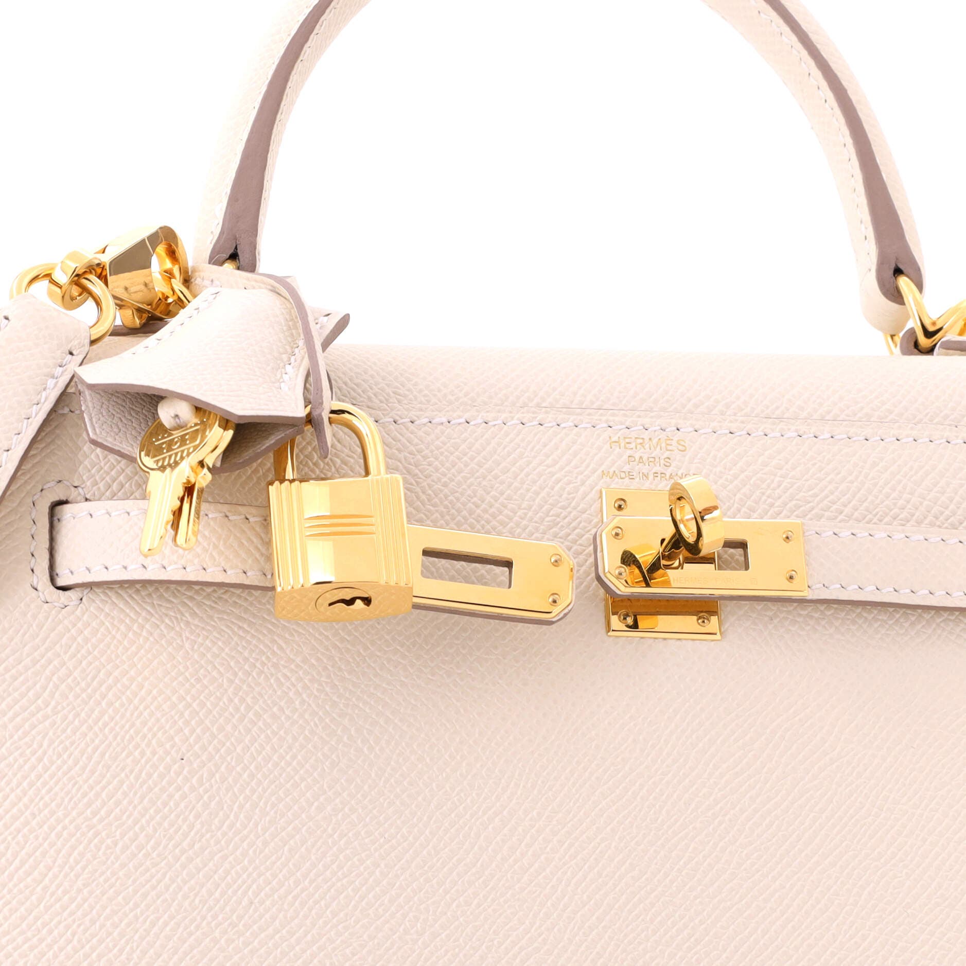 Pre-Owned Hermes Kelly Handbag Light Epsom with Gold Hardware 25, Alternate, color, Nata