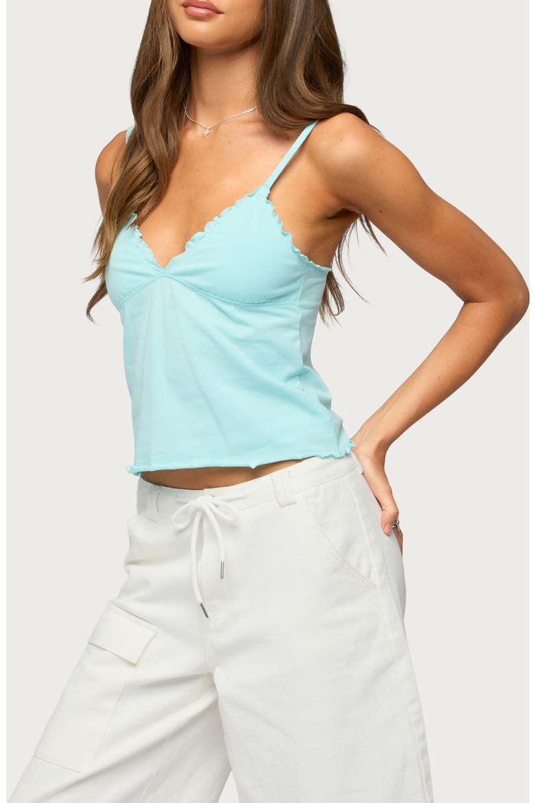 Glendon Stretch Cotton Camisole, Alternate, color, TURQUOISE