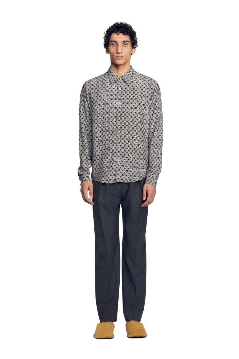 Chain print shirt, Main, color, Grey
