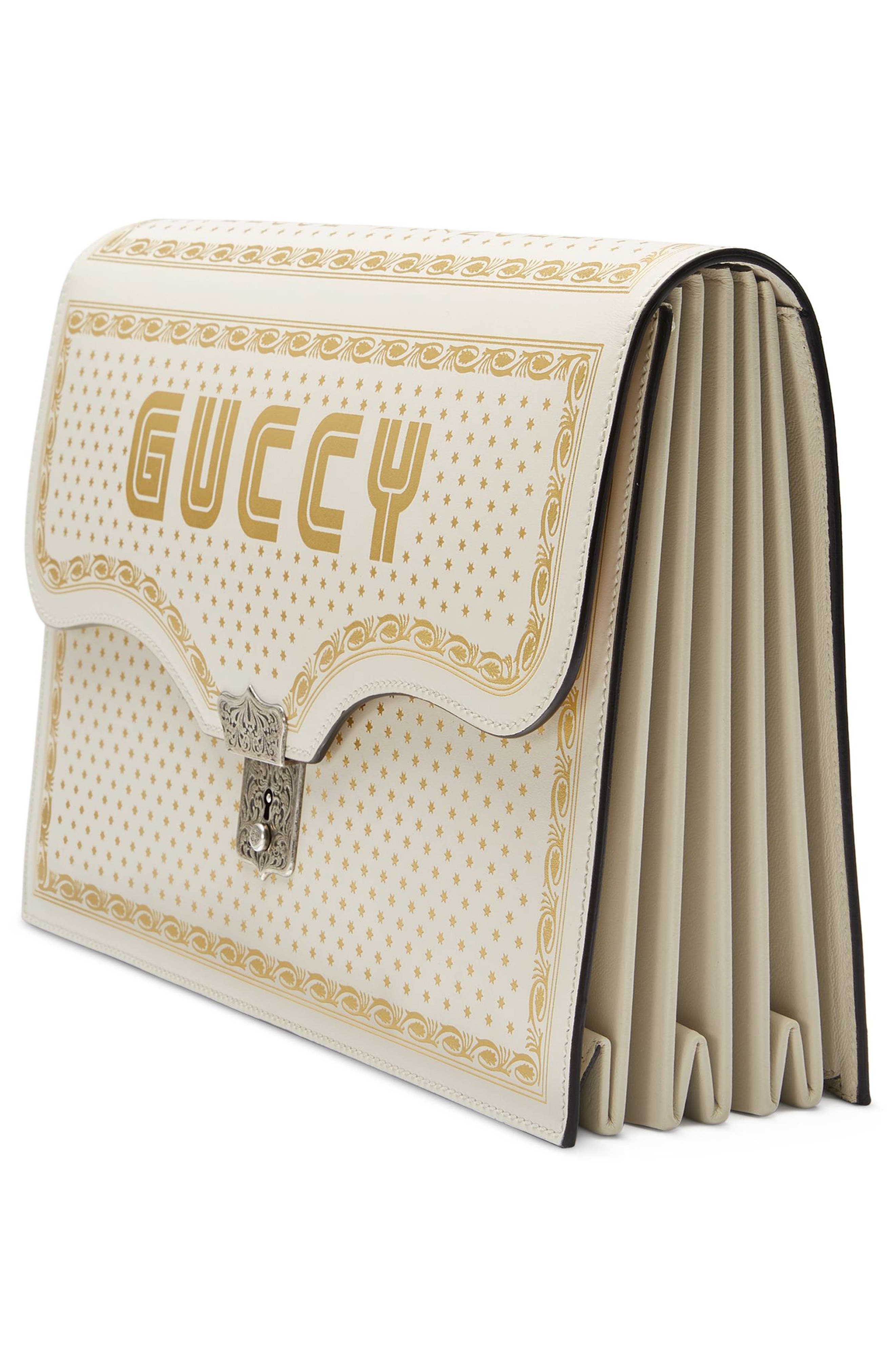 Gucci Guccy Logo Moon & Stars Envelope Clutch, Alternate, color, 