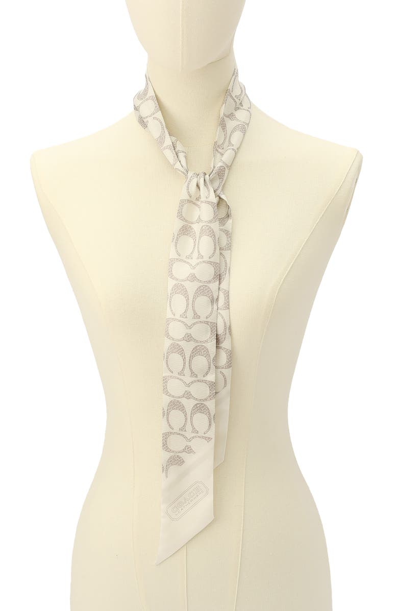 COACH Textured Signature Logo Silk Scarf, Alternate, color,
