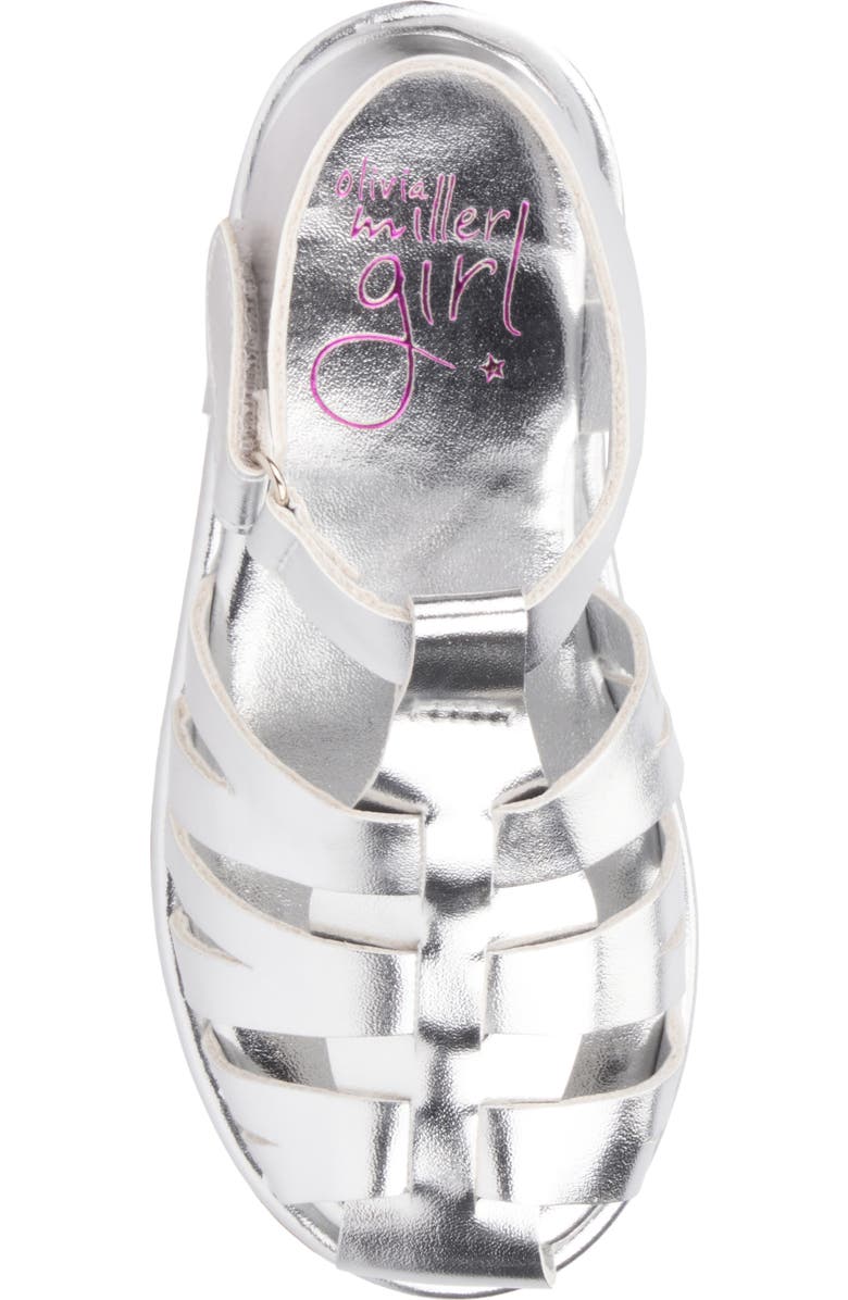 OLIVIA MILLER Kids' Metallic Fisherman Sandal, Alternate, color,