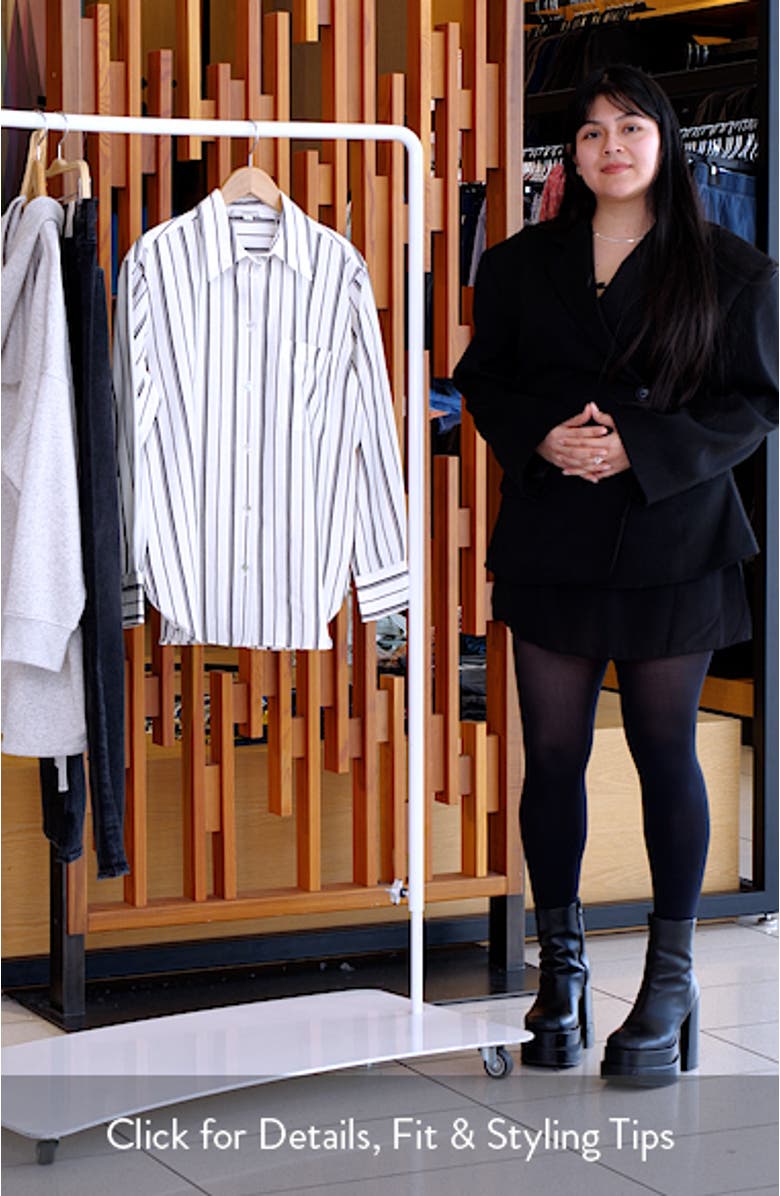 Stripe Oversize Button-Up Shirt, sales video thumbnail